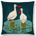 Axyaa Bird-Floral Teacup & Lepidoptera Cushion Cover for Decor & Sofa