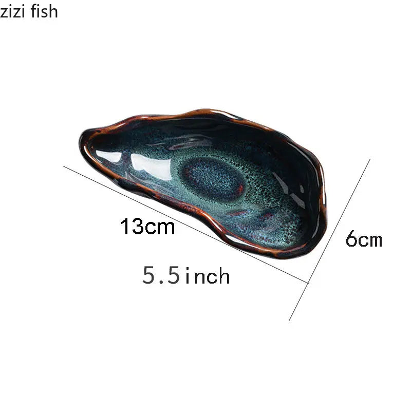 Axya Ceramic Oyster Plate for Elegant Table Decor and Kitchen Storage