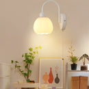 Axyaa White Glass LED Wall Lights | Modern Iron Stair Light with Pull Chain Switch