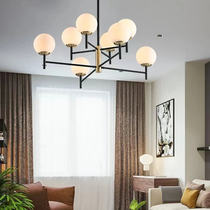 Axya Nordic Chandelier: Elegant Wrought Iron Ceiling Lamp for Home Lighting Fixtures