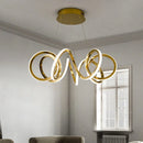 Axyaa Gold Twisted Ring LED Pendant Chandeliers for Home Decor Lighting