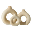 Axyaa Ceramic Donut Vase White Nordic Home Decor Arrangement Holder