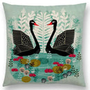 Axyaa Bird-Floral Teacup & Lepidoptera Cushion Cover for Decor & Sofa