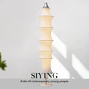 Axyaa Silk Cloth Art Floor Lamp with LED Light for Hotel Decor Lighting