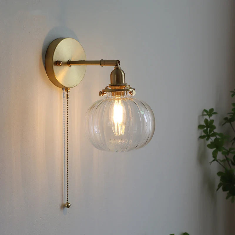 Nordic Modern Glass Ball Wall Sconce by Axyaa for Bedroom Bathroom Stair Mirror