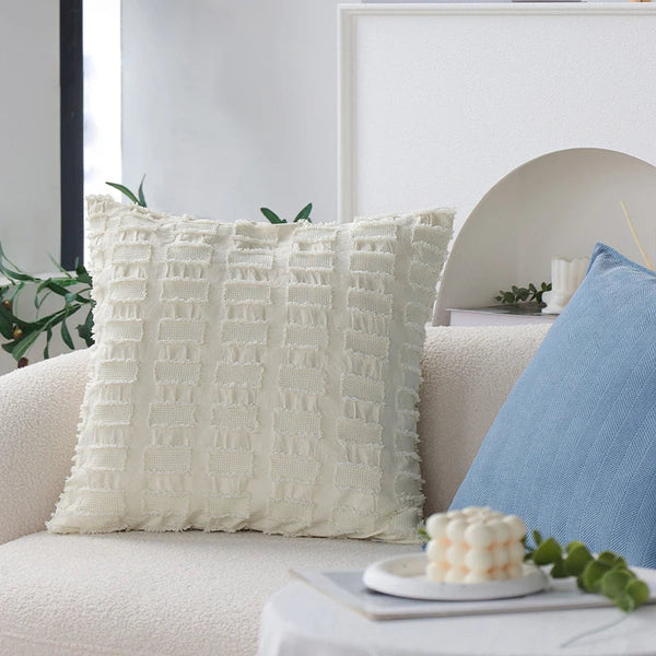 Axyaa Cream Decorative Pillow Cover - Nordic Style Living Room Cushion