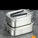 Axyaa Stainless Steel Divided Lunch Box with Lid - 800ML Insulated Food Container