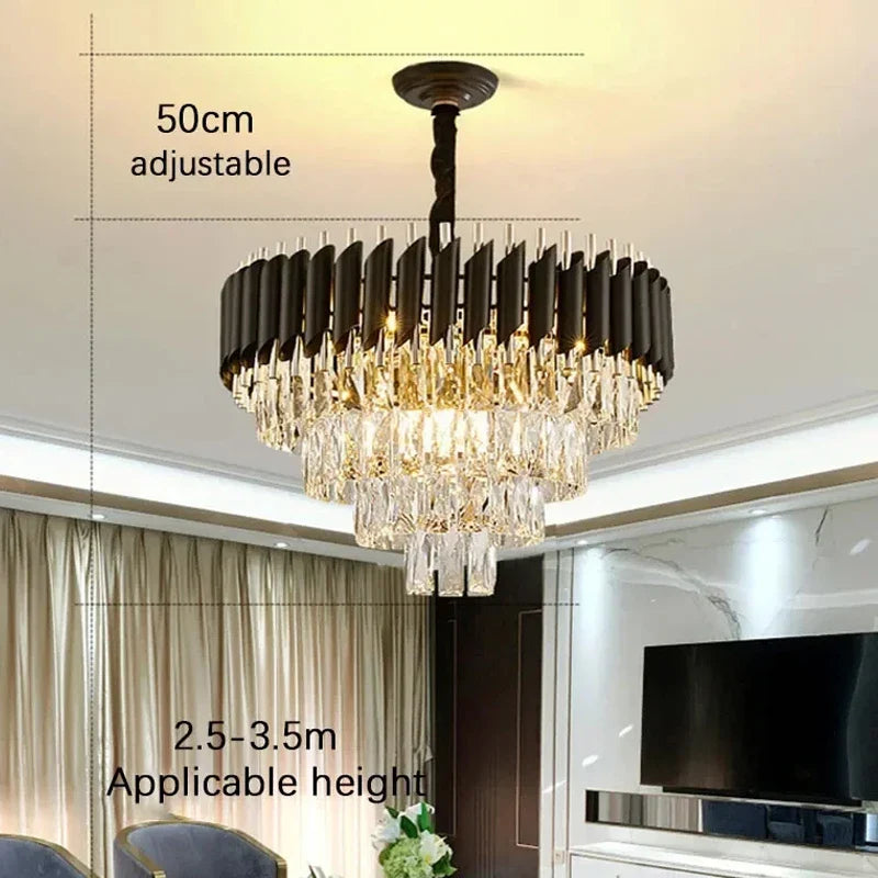 Luxury Crystal Chandelier for Modern Living Room, Bedroom, and Dining Room by Axyaa