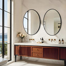 Oval Black Aluminum Frame Mirror by Axyaa for Sink, Entryways, Bedrooms