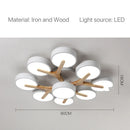 Axyaa Nordic Wood Ceiling Chandelier LED Lighting for Modern Home Decor