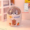 Axyaa Bear Desktop Organizer with Lid & Pen Holder - Cute & Multifunctional