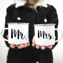 Axyaa His and Hers Lovers Camp Cup Enamel Mug Gift for Couples