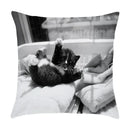 Axyaa Cute Pet Puppies Black and White Art Peach Skin Pillowcase