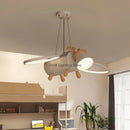 Axyaa Little Deer LED Chandelier: Modern Minimalist Cartoon Wooden Kids Room Pendant Light