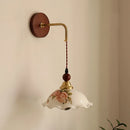 Nordic Modern LED Wall Lamp Sconce by Axyaa - Ceramic Copper Wood Finish