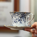 Axyaa Blue Butterfly Ceramic Coffee Mug, Camellia Flower Tea Cup