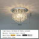 Axyaa Crystal Round Ceiling Light: Modern Minimalist LED Fixture for Master Bedroom