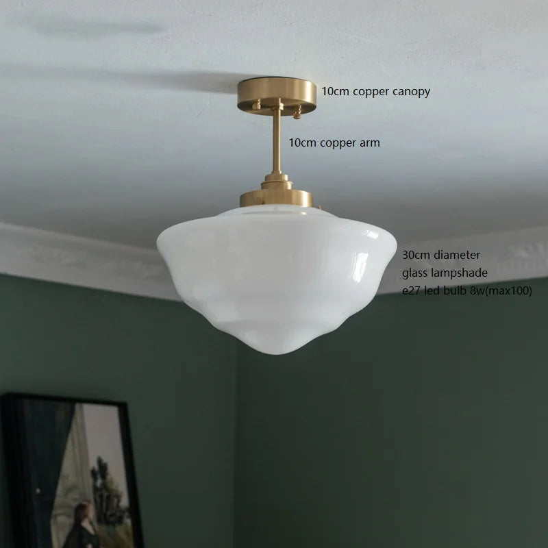Axyaa White Glass LED Pendant Lamp Nordic Modern Hanglamp for Home, Bathroom, Bedroom