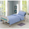 Axyaa Thick Cotton-Polyester Grid 3pc Bedding Set for 0.9-1.2m Bed