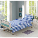 Axyaa Thick Cotton-Polyester Grid 3pc Bedding Set for 0.9-1.2m Bed