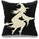 Axyaa Halloween Witch Bat Linen Cushion Cover 50*50 - Indoor Sofa Decor