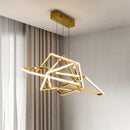 Axyaa Gold Irregular Shape LED Pendant Lights - Dimmable Steel Chandelier for Modern Living Room