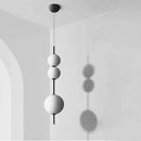 Axyaa White Glass Beads LED Pendant Chandelier - Round Ball Hanging Fixture