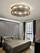 Axyaa Crystal Ceiling Light: Modern Round LED Fixture for Living Room, Bedroom, Dining Room