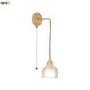 Axyaa Glass LED Wall Light Fixture with Pull Chain Switch