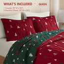 Christmas Jacquard Coverlet Set, 3-Piece Reversible Bedspread by Axyaa