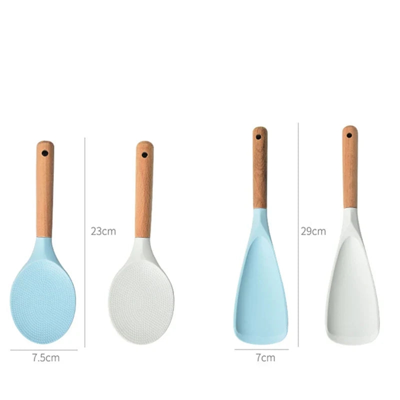 Axyaa Silicone Rice Spoon: Non-Stick, High-Temp Japanese Cooking Shovel