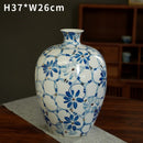 Axyaa Blue White Porcelain Vases Jars Hydroponic Ornaments Light Luxury Porcelain