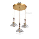 Axyaa Copper LED Glass Pendant Light Fixture Vintage Hanging Lamp
