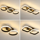 Axyaa Nordic LED Ceiling Light Chandelier, 20W 30W Square Round Lamp for Home Kitchen Living Room
