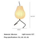 Axyaa Silk Pear Shape Floor Lamp - Wabi-sabi LED Lighting for Bedroom and Living Room
