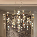 Axyaa Luxury Blue Crystal LED Chandeliers for Living Dining Room Décor