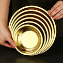 Axyaa Gold Stainless Steel Round Serving Tray - Kitchen Organizer Tray