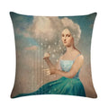 Axyaa Fairy Girl Linen Pillowcase for Home Decor 45X45CM