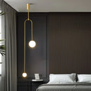 Axyaa Modern Glass Ball Double Head Pendant Light Fixture
