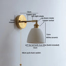Axyaa Ceramic Gold Brass Wall Light Indoor Switch Modern Nordic LED Bedside Lamp