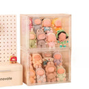 Axyaa Doll Storage Box: Multitier Display Case with Lid for Dustproof Collectibles