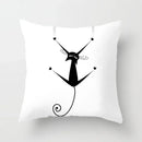 Axyaa Cartoon Black Cat Cushion Cover 45*45cm