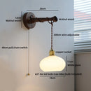 Axyaa LED Bathroom Mirror Wall Lights With Switch, Modern White Glass Wood Reading Lamp