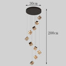 Axyaa Crystal Stair Chandelier LED Ceiling Lamp for Living Room