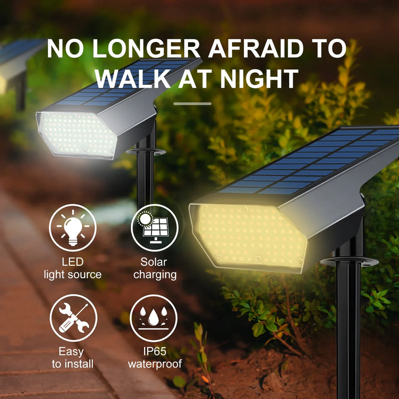 Axyaa Solar Lawn Lights: Adjustable Brightness in Warm/White for Landscape and Garden