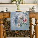 Peony Blossom Table Runner by Axyaa: Farmhouse Dining & Wedding Party Decor