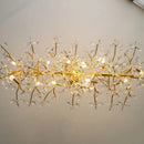 Axyaa Gold Crystal Chandelier Living Dining Room Modern Flower Pendant Light