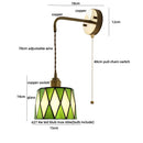 Axyaa Ceramic LED Wall Light Fixture with Pull Chain Switch