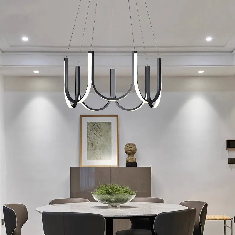 Axyaa LED Chandeliers: Modern Pendant Lights for Living and Dining Room