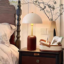 Axyaa French Medieval Wood Table Lamp LED E14 for Bedroom Study Living Room